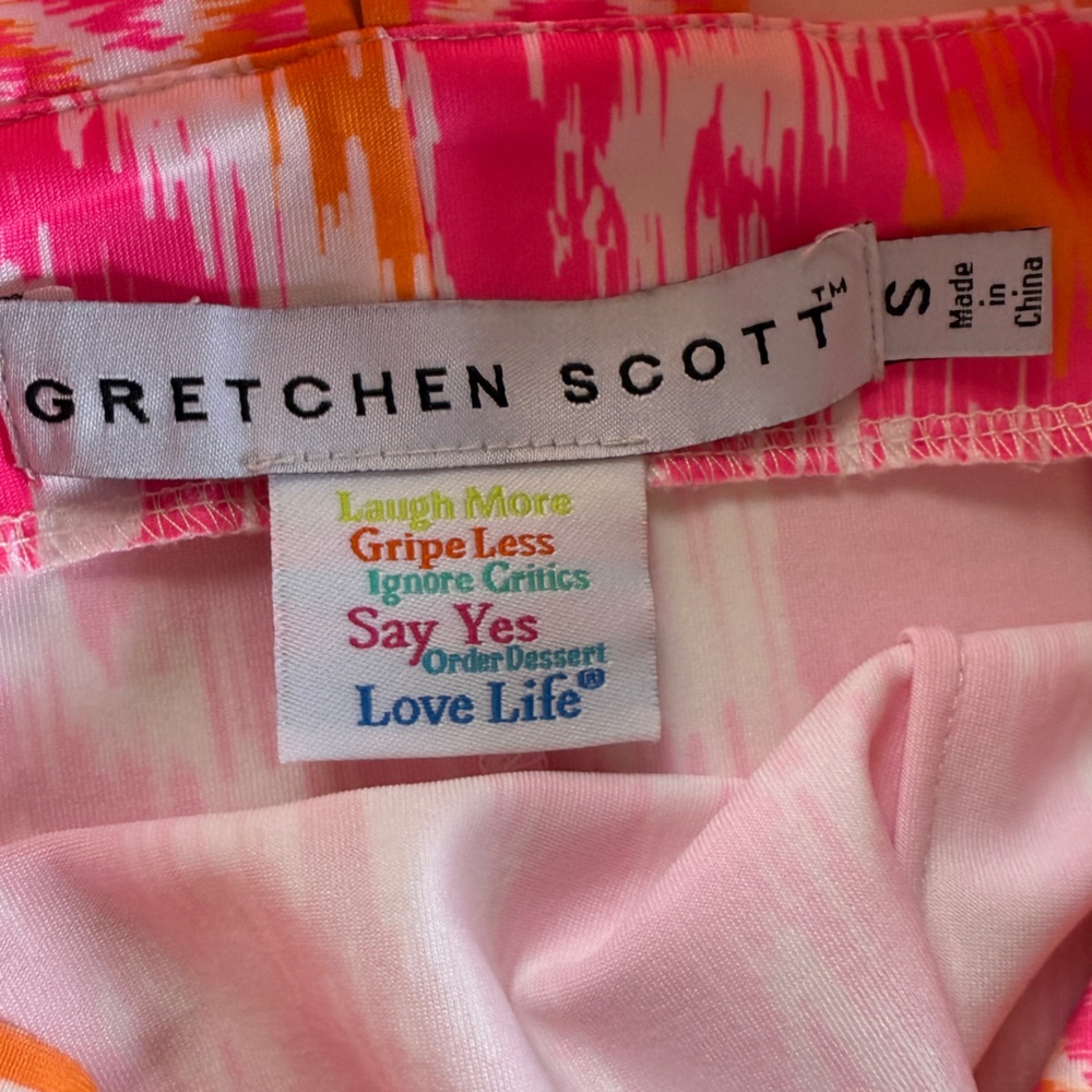 Gretchen Scott Designs Jersey Isosceles Dress Kitt Ikat Size Small in Pink - Picture 3 of 7